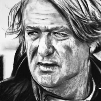 Drawing titled "Olivier de Kersauson" by Richard Hanssens, Original Artwork, Charcoal