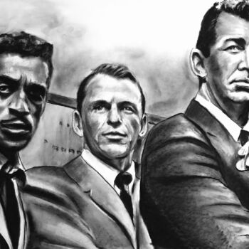 Drawing titled "The Rat Pack" by Richard Hanssens, Original Artwork, Charcoal