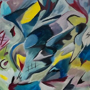Pittura intitolato "Tribute to Kandinsky" da Richard Heiens, Opera d'arte originale, Acrilico