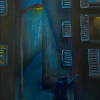 Картина под названием "Curfew couvre-feu u…" - Richard Lorimier, Подлинное произведение искусства, Акрил Установлен на Друга…