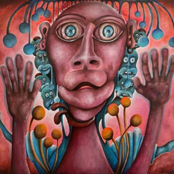 Schilderij getiteld "Schizophrénie , sch…" door Richard Lorimier, Origineel Kunstwerk, Acryl