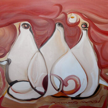 제목이 "© Pinguino entre bo…"인 미술작품 Richard Martin Vidal로, 원작, 기름 나무 들것 프레임에 장착됨