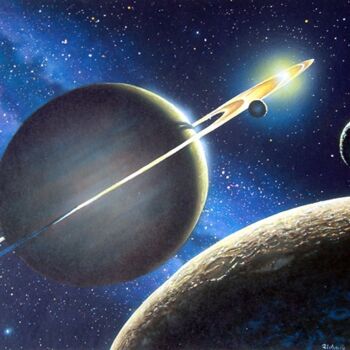 Pintura intitulada "Saturn 1996" por Richard Murrin, Obras de arte originais, Outro