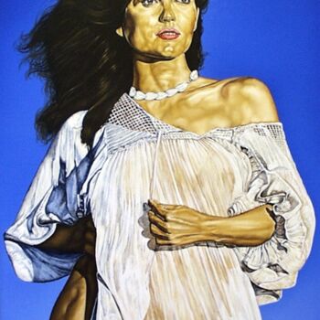 Painting titled "White dress" by Richard Murrin, Original Artwork, Oil