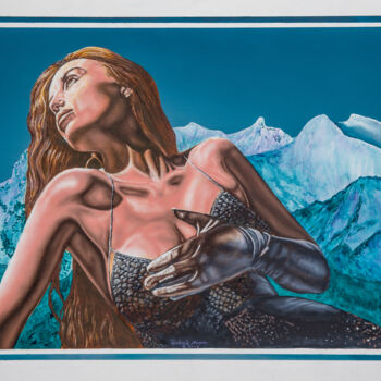 Painting titled "Alpine Adventurer" by Richard Murrin, Original Artwork, Acrylic