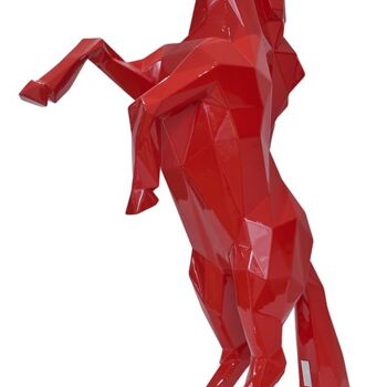 Sculpture titled "Red Horse" by Richard Orlinski, Original Artwork, Resin