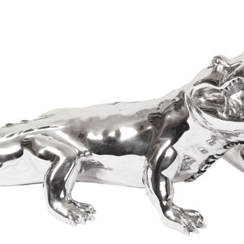 Sculpture intitulée "Silver Crocodile" par Richard Orlinski, Œuvre d'art originale, Aluminium