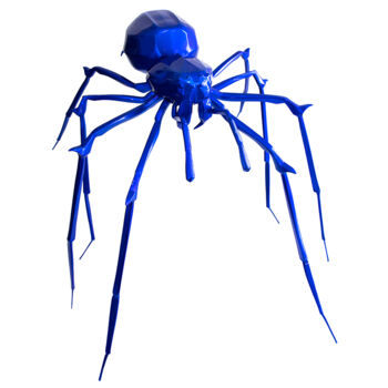 Sculpture intitulée "Blue Spider" par Richard Orlinski, Œuvre d'art originale, Résine