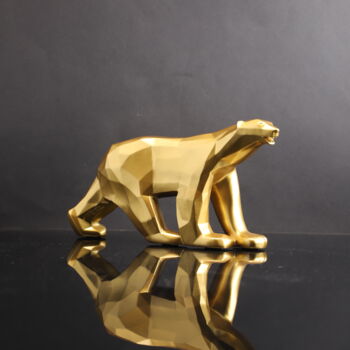 Sculpture intitulée "Polar Bear - Pompon…" par Richard Orlinski, Œuvre d'art originale, Résine