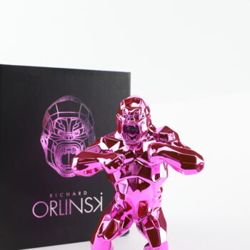 Sculpture intitulée "Kong Spirit (Pink E…" par Richard Orlinski, Œuvre d'art originale, Résine