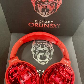 Художественная композиция под названием "Headphones Chrome R…" - Richard Orlinski, Подлинное произведение искусства