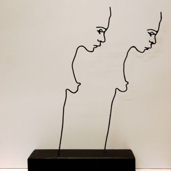 Rzeźba zatytułowany „Les soeurs” autorstwa Richard Paquette, Oryginalna praca, Metale