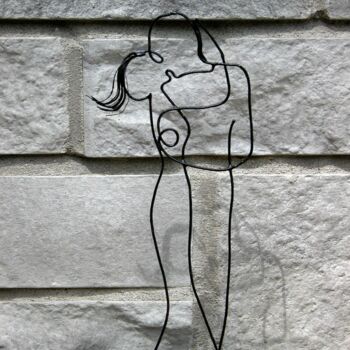Sculpture intitulée "Le baiser" par Richard Paquette, Œuvre d'art originale, Métaux