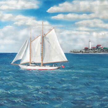 Malerei mit dem Titel "Sailing around Cape…" von Richard Rollins, Original-Kunstwerk, Digitaldruck