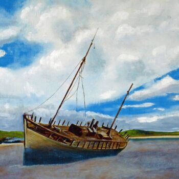 Painting titled "Shipwreck of the "C…" by Richard Rollins, Original Artwork, Digital Painting