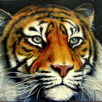 Peinture intitulée "Tigre Tigre" par Richard Van Lierde, Œuvre d'art originale, Acrylique