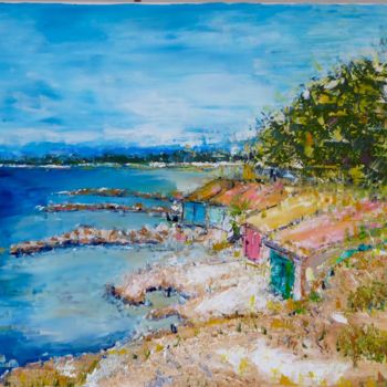 Peinture intitulée "Sentier du littoral…" par Richard Walter, Œuvre d'art originale, Huile