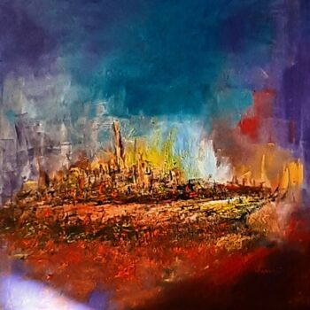 Peinture intitulée "Naviguer sur un nua…" par Richard Waniowski, Œuvre d'art originale, Acrylique Monté sur artwork_cat.