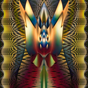 Digitale Kunst mit dem Titel "Tricky Tulip" von Richard Dodds, Original-Kunstwerk, Digitale Malerei