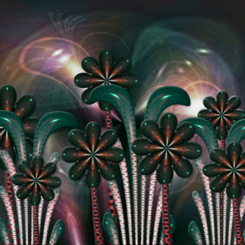 Digitale Kunst mit dem Titel "Garden Party" von Richard Dodds, Original-Kunstwerk, Digitale Malerei