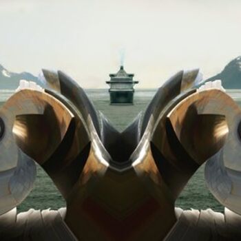 Digitale Kunst mit dem Titel "Ahoy!" von Richard Dodds, Original-Kunstwerk, Fotomontage