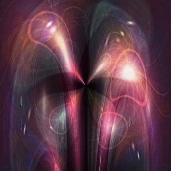 Digitale Kunst getiteld "Light Flare Flower" door Richard Dodds, Origineel Kunstwerk, 2D Digital Work