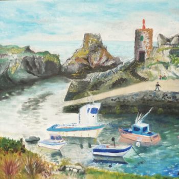 Painting titled "Port de la Meule" by Dominique Richard, Original Artwork, Acrylic