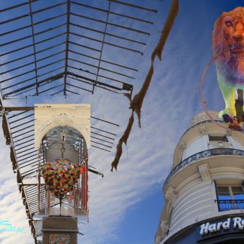 Painting titled "" Hard Rock Lyon "" by Richard Magan Ac, Original Artwork, Photo Montage