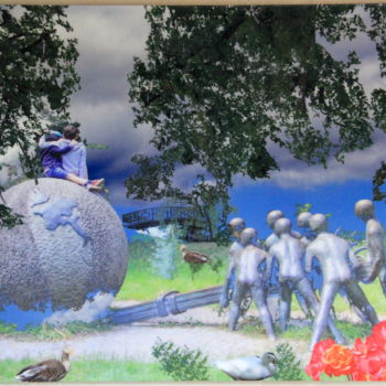 Painting titled "" Les Enfants de la…" by Richard Magan Ac, Original Artwork, Photo Montage