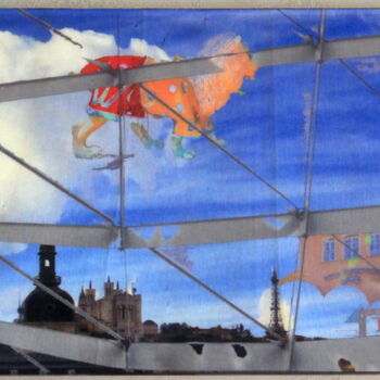 Painting titled "" La passerelle "" by Richard Magan Ac, Original Artwork, Photo Montage