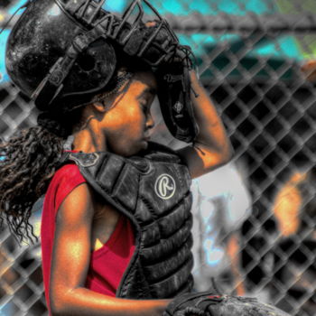 Photography titled "Catcher Girl" by Richard Omura, Original Artwork, Digital Photography