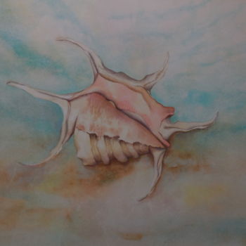 Ζωγραφική με τίτλο "" Sous la mer "" από Solveig Gnéma-Richard, Αυθεντικά έργα τέχνης, Ακουαρέλα