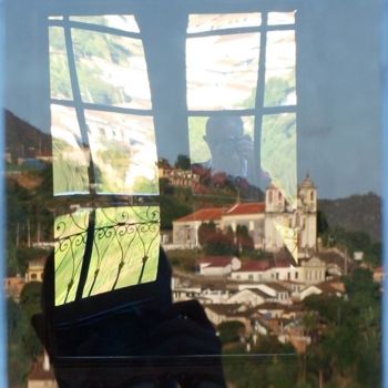 Photographie intitulée "la fenêtre et le ph…" par Bruno Richer, Œuvre d'art originale, Photographie numérique