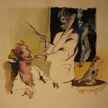 Peinture intitulée "un crime joyeux" par Jean Laurent Rieth, Œuvre d'art originale