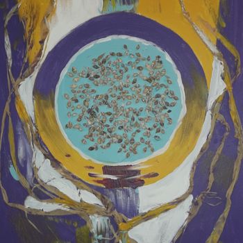 Pittura intitolato "The sharing." da Zakaria Rifki, Opera d'arte originale, Acrilico