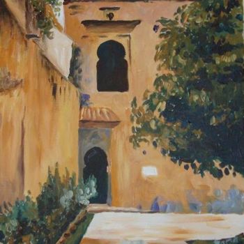 Painting titled "The Kasbah" by Zakaria Rifki, Original Artwork, Acrylic