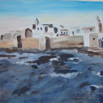 Pittura intitolato "The seaside" da Zakaria Rifki, Opera d'arte originale, Acrilico