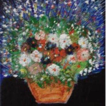 Pittura intitolato "vaso di fiori" da Aldo Riflettivo, Opera d'arte originale