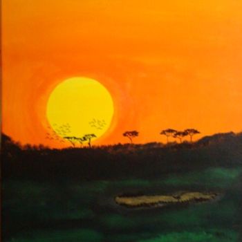 Pittura intitolato "ogni giorno, in Afr…" da Aldo Riflettivo, Opera d'arte originale
