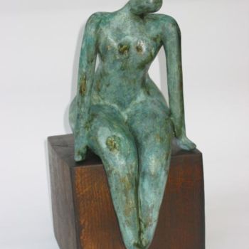 Sculpture titled "jade" by Rifre, Original Artwork, Metals