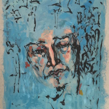 Painting titled "Portrait" by Pascale Rigat-Esselin, Original Artwork
