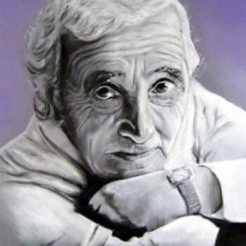 Dessin intitulée "Charles Aznavour" par A Volpa, Œuvre d'art originale, Autre