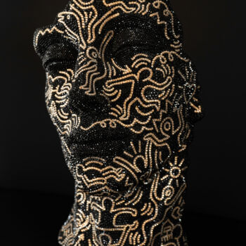 Скульптура под названием "Dreaming of Keith H…" - Rijon, Подлинное произведение искусства, картон