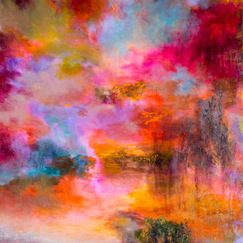 Painting titled "Sunset 7051-Crépusc…" by Rikka Ayasaki, Original Artwork, Acrylic