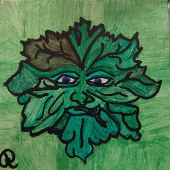Peinture intitulée "Green Man #3" par Rikky, Œuvre d'art originale, Acrylique Monté sur Châssis en bois