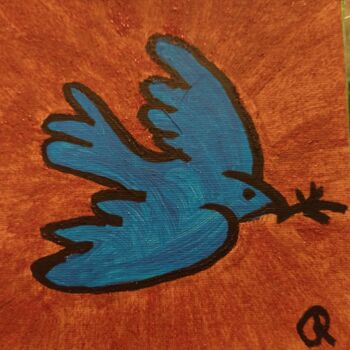 Painting titled "Dove #1" by Rikky, Original Artwork, Acrylic