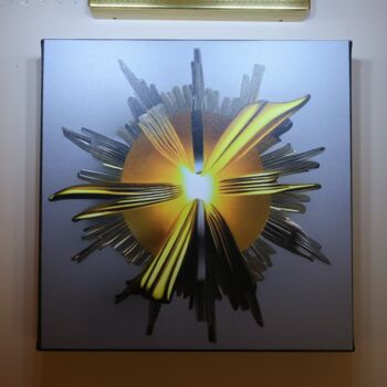 Painting titled "RIKXECOM Sun Burst" by Rikxecom, Original Artwork, Acrylic