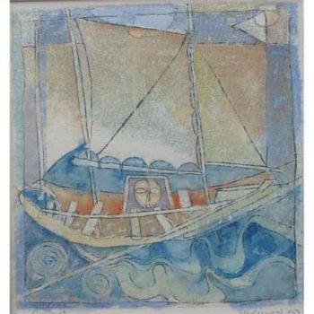 Malerei mit dem Titel "fluctuat" von Philippe Rillon, Original-Kunstwerk, Öl