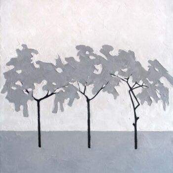 Painting titled "Trees (Winter)" by Rima Azatyan, Original Artwork, Oil