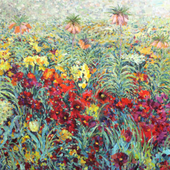 Pittura intitolato "Garden" da Rima Azatyan, Opera d'arte originale, Olio